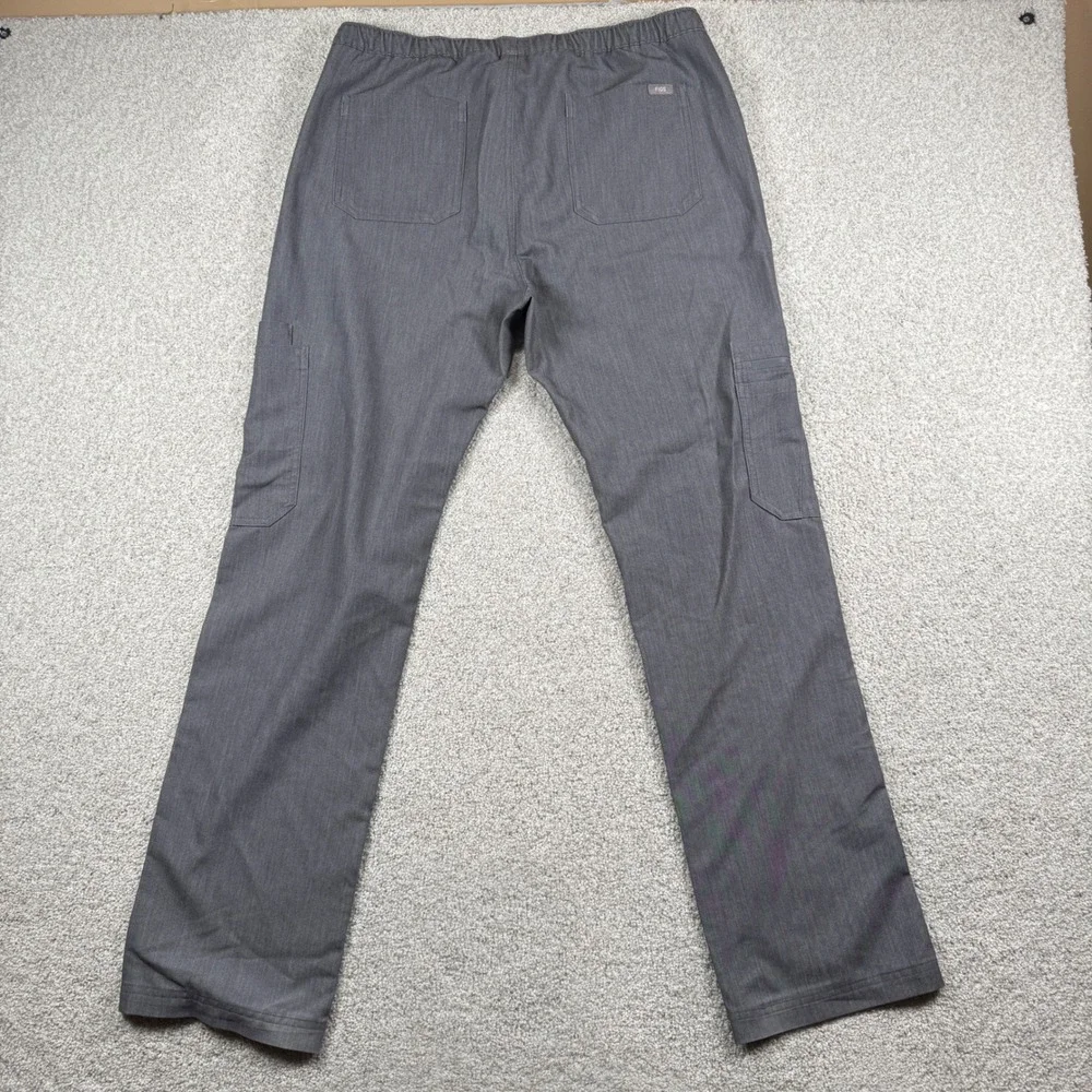 FIGS Scrub Pants Mens Medium Gray Technical Collection TM3001 Cargo Drawstring